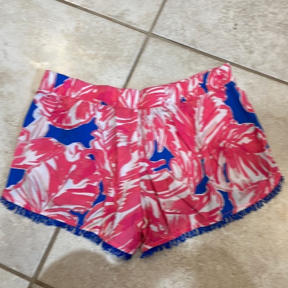Lilly Pulitzer Cocoa Pull On Fringe Shorts Tiki Beach S - Picture 6 of 6